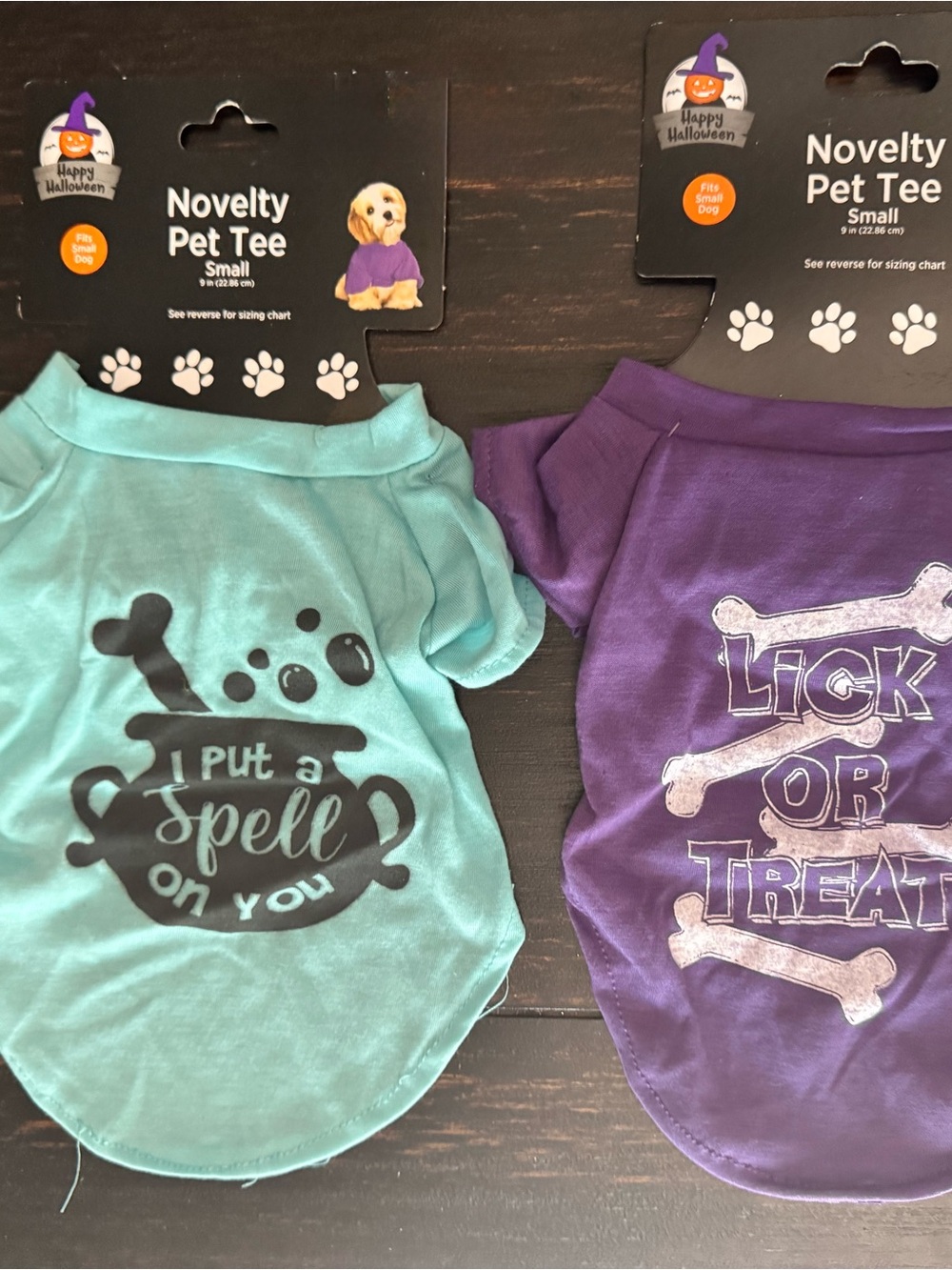 NWT! Set of Two Happy Halloween Novelty Pet Tee Small 9” costume